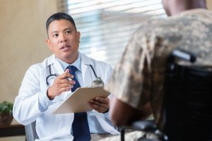 doctor speaking with veteran 