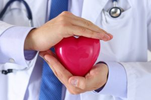 doctors hands holding heart